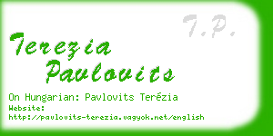terezia pavlovits business card